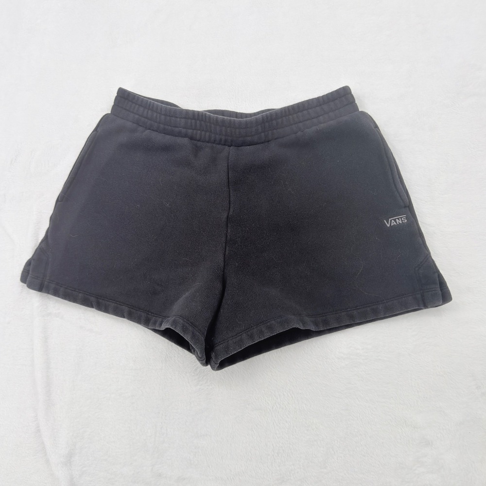 Vans Sweat Shorts Womens XL Black Excellent ComfyCush Fleece High Rise Skater